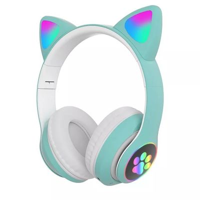 Черные наушники кота Bluetooth, складные беспроводные наушники Bluetooth