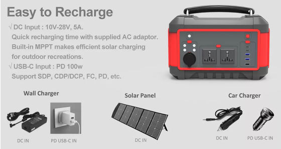 Генератор портативной обязанности USB DC AC электростанции 600W 162Ah батареи лития быстрой солнечный