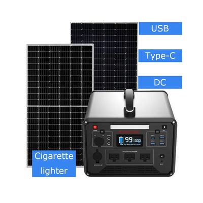 Lifepo4 портативная поставка солнечной энергии электростанции 1000w на открытом воздухе для располагаться лагерем